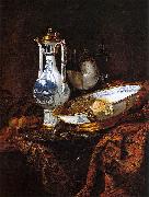 Willem Kalf Still-Life with an Aquamanile, Fruit, and a Nautilus Cup USA oil painting artist